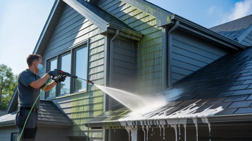 What is Soft Washing? Expert roof soft washing service removing algae and stains