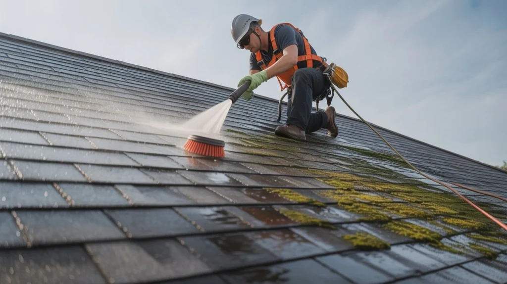 How to Clean Roof Shingles using a pressure washer safely