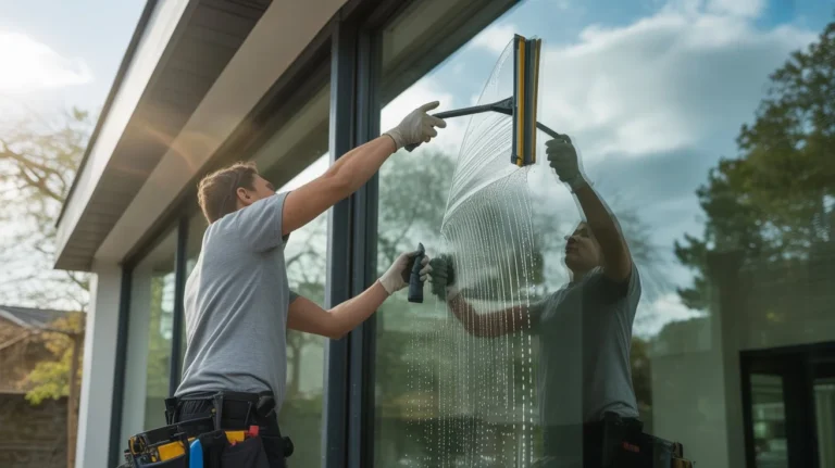 How to Clean Windows using professional tools and a squeegee for streak-free shine