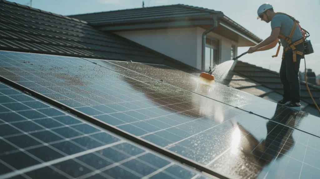 Is Solar Panel Cleaning Worth It when using water and brush for effective dirt removal