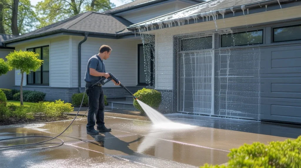 What Is House Washing? residential pressure washing service cleaning driveway