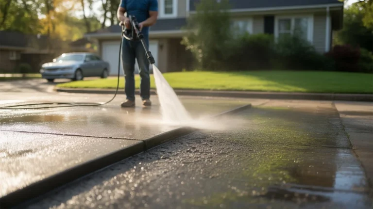 Can you wash your driveway with professional pressure washing on a concrete surface