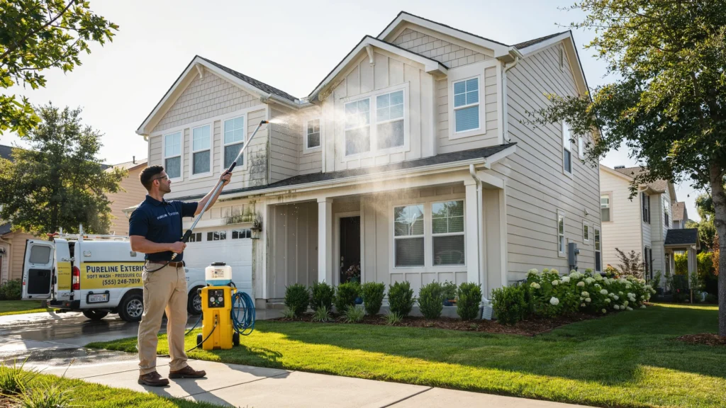 What Are the Advantages of Home Washing - soft wash professional cleaning residential home siding and gutters