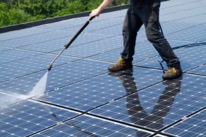 can you power wash solar panels
